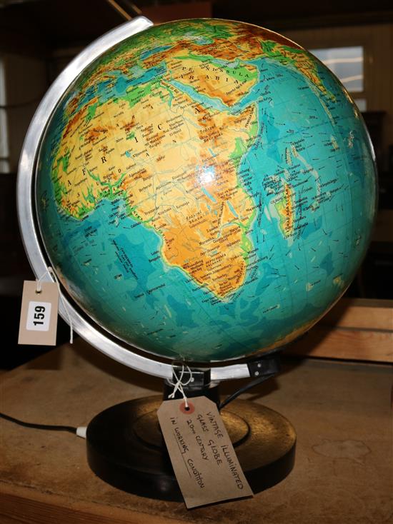 Vintage illuminated glass globe